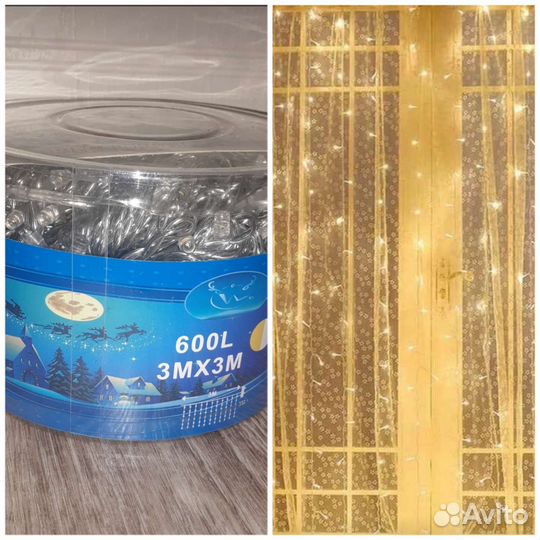 Гирлянда штора 3 х 3