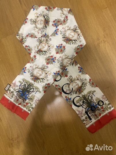 Шелковый шарф с принтом Gucci Оригинал