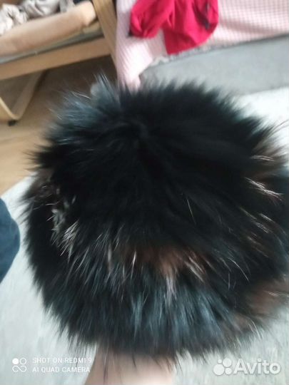 Меховой берет, вязаный мех