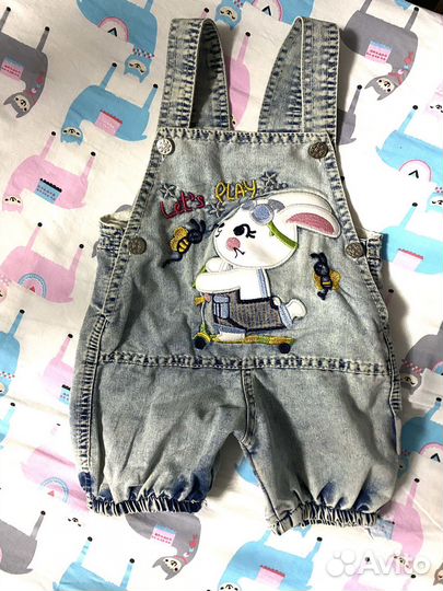 Джинсовый комбинезон для девочки 68
