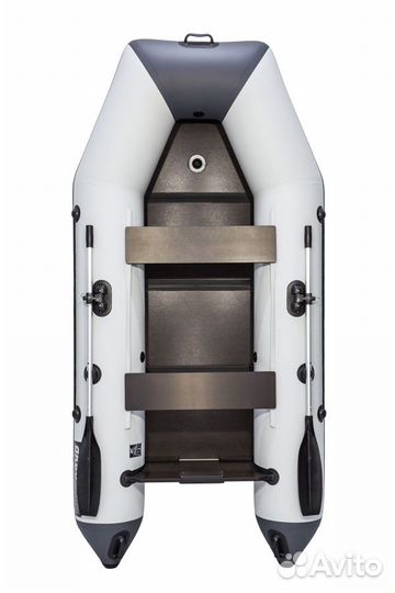 Лодка Аква 2900 Слань-книжка Киль; бело-серая