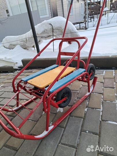Детские санки с большими колесами
