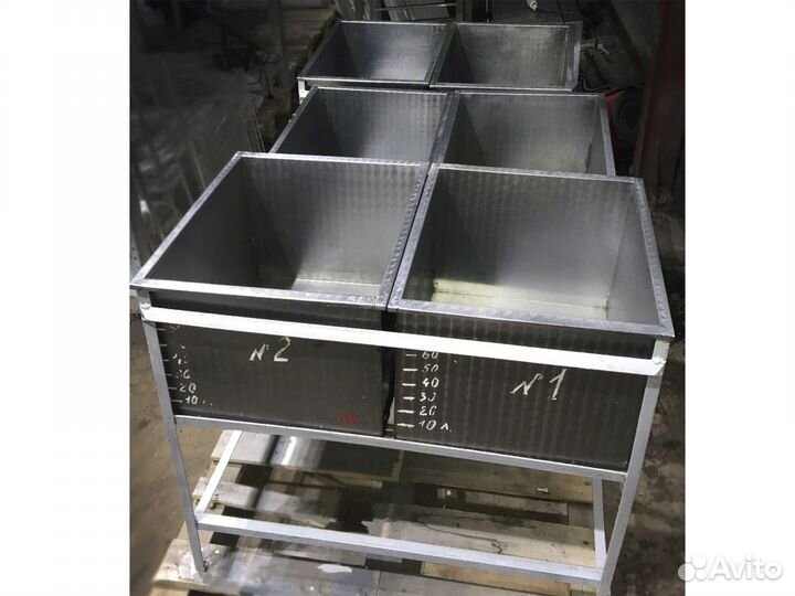 Ванна моечная из нержавейки, 2-секц., 106 см