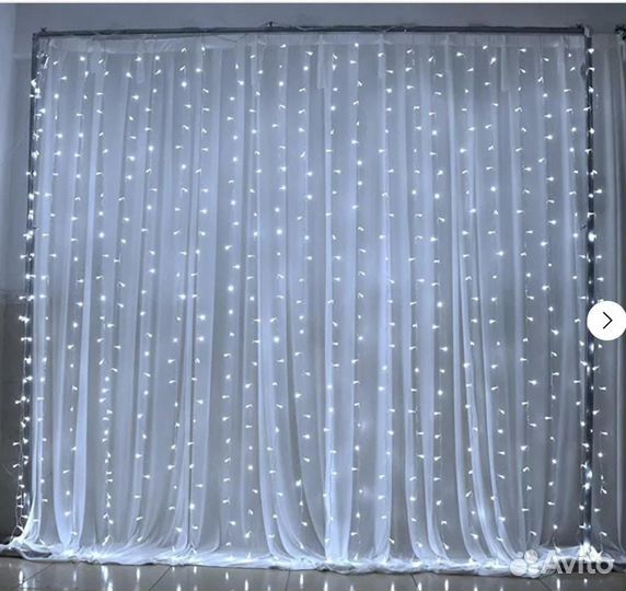 Гирлянда штора 3х3м новая