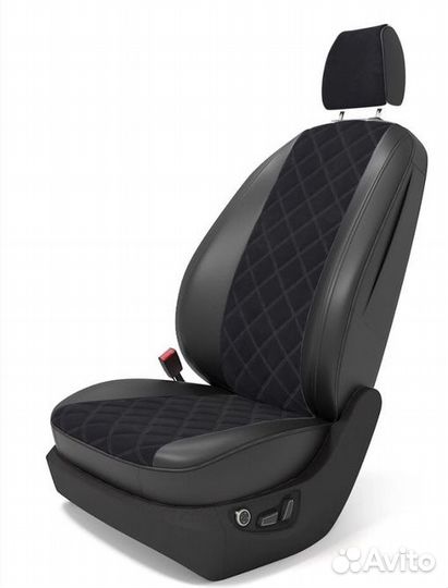 Авточехлы из экокожи 3D Ромб - Kia Spectra 2004