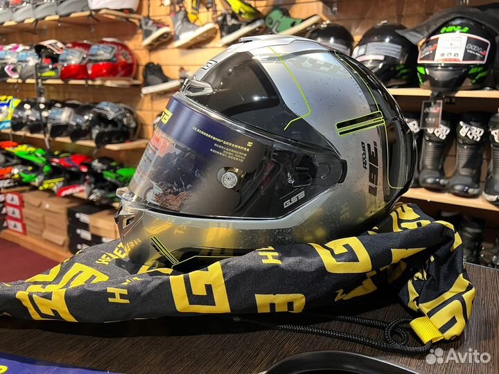 Шлем интеграл для мото серый новый