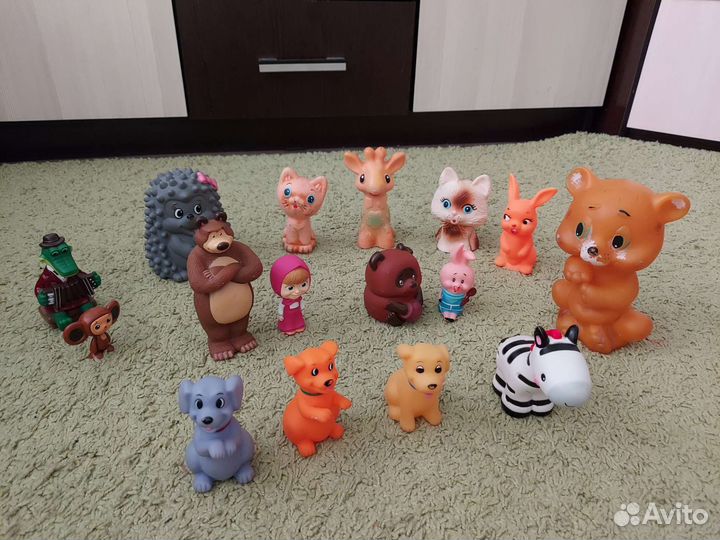 Резиновые игрушки, фигурки диких животных и птиц