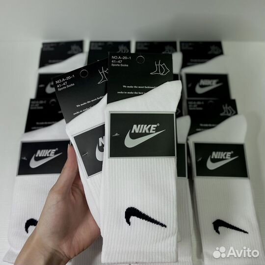 Носки nike everyday белые высокие