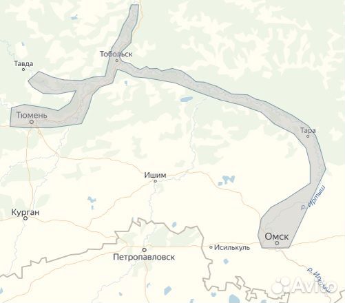 Карты глубин C-map Иртыш, Тобол, Тавда, Тура