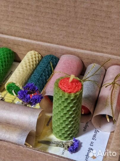 Свечи из натуральной вощины с эфирными маслами