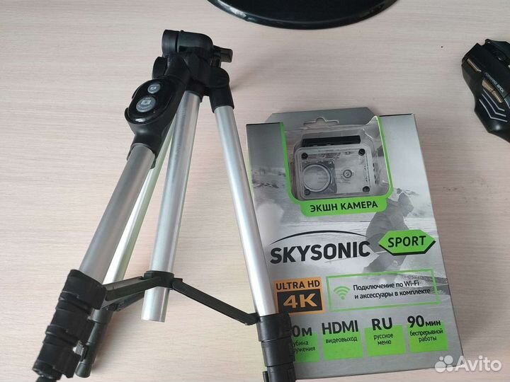 Экшн камера 4к+ штатив+ флешка