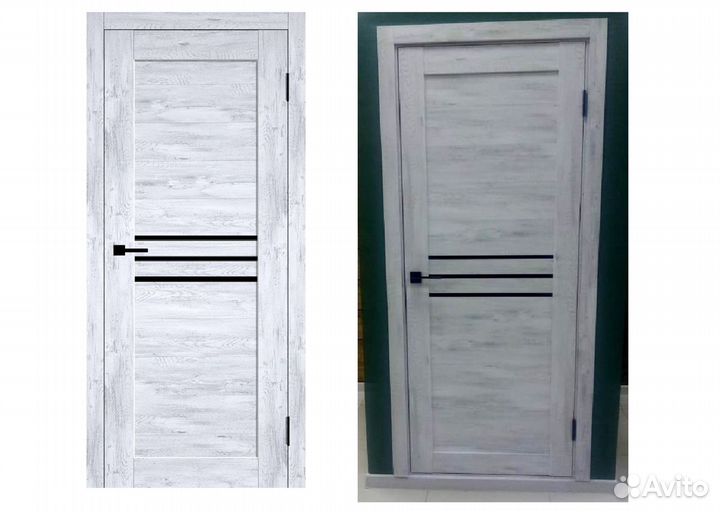 Дверь межкомнатная «Полла-Лайн» Дуб Бьянко