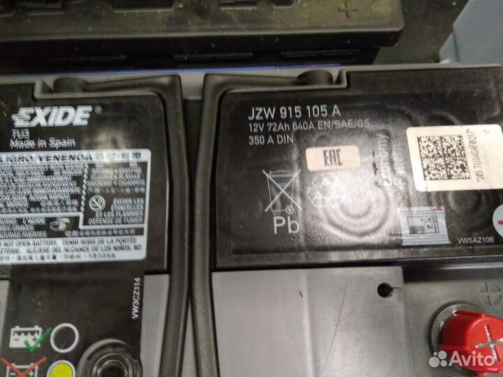 72Ач Аккумулятор VAG jzw915105a