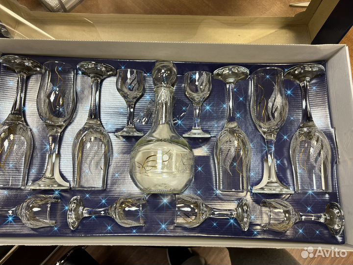 Набор бокалов и графин Гусь Хрустальный