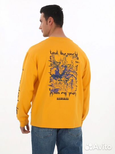 Лонгслив мужской желтого цвета Napapijri