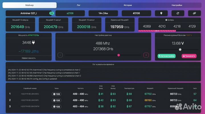 Прошивка Antminer S21 200T