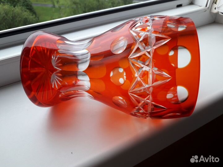 Ваза цветное стекло Агитация Звезды Неман