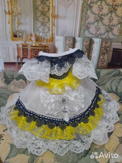 Дизайнерское платье для интерьерной куклы Барби