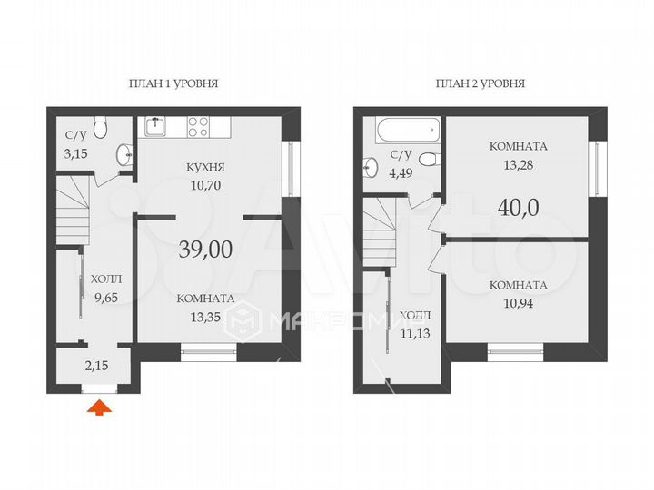 3-к. квартира, 74,5 м², 2/3 эт.