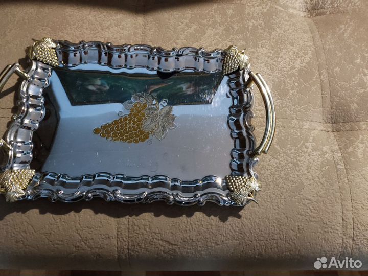 Поднос хромированный