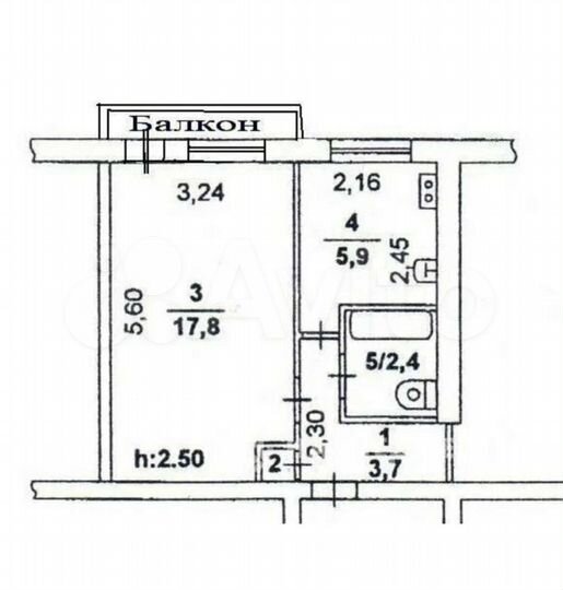 1-к. квартира, 30,5 м², 4/5 эт.