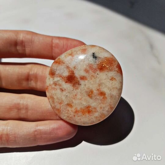 Солнечный камень (гелиолит), полировка плоская