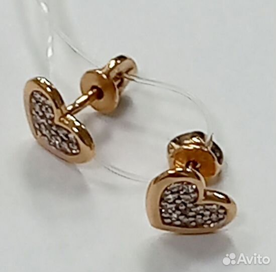 Золотые серьги пуссеты новые (арт.99324) В9