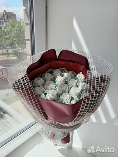 Сладкий букет из зефирных роз