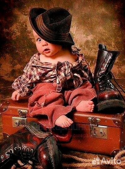 Картина по номерам 40x50 Мальчик в шляпе