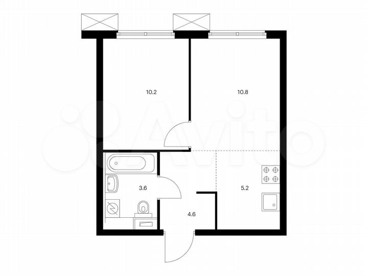 2-к. квартира, 34,4 м², 25/33 эт.