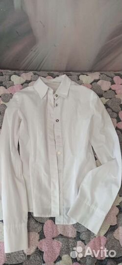 Белые рубашки/блузки и юбка 152 для девочки