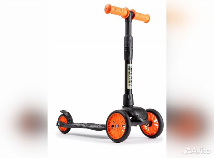 Самокат детский baby оранжевый/черный