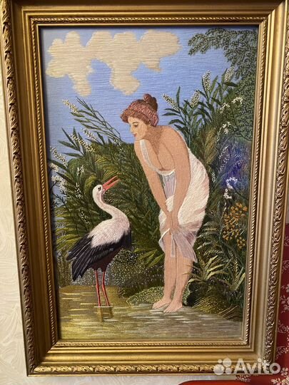 Картина вышитая шелком