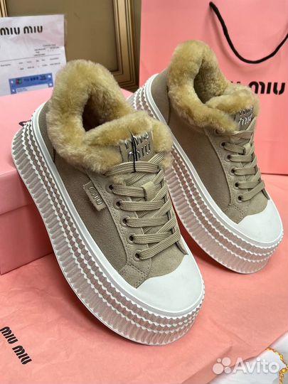 Кроссовки Кеды Miu Miu на меху зима Размер 36-40