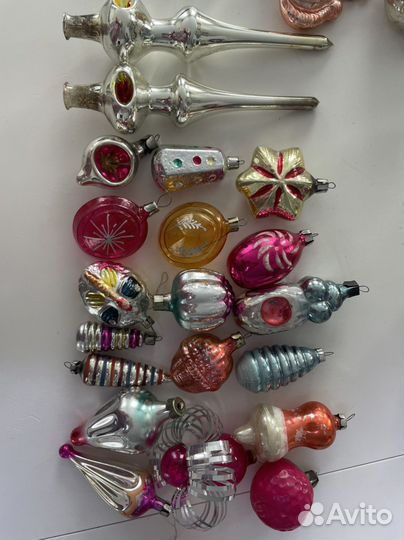 Елочные игрушки СССР стекло