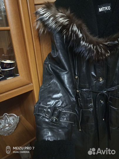 Кожаная дубленка женская