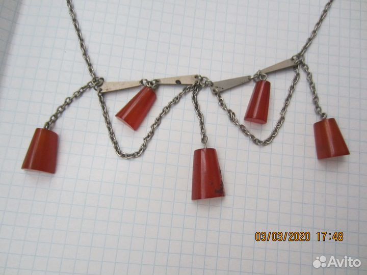 Колье с янтарем СССР Натуральный Янтарь