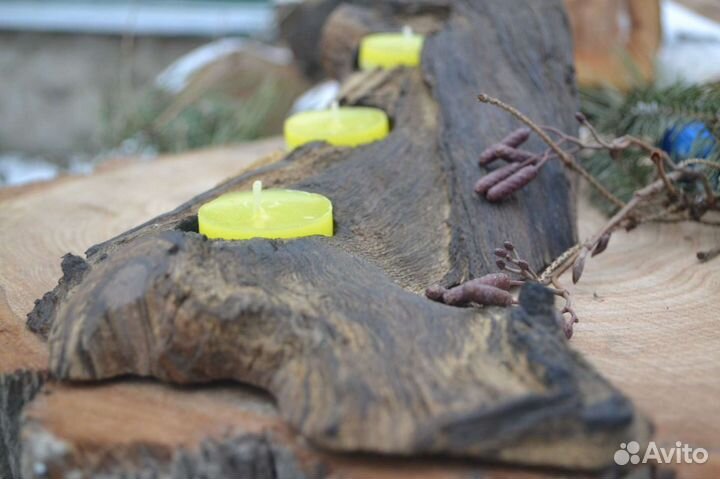 Коряга,подсвечник,дерево,мореный дуб