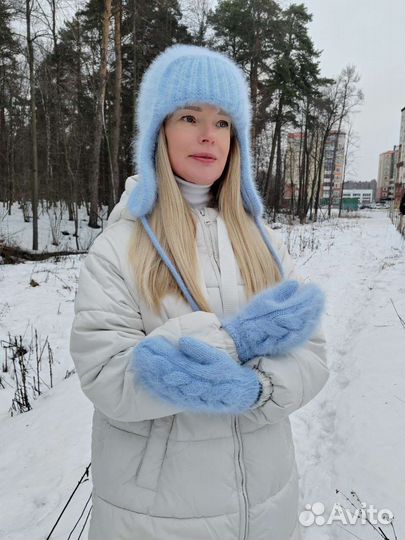 Шапка ушанка варежки