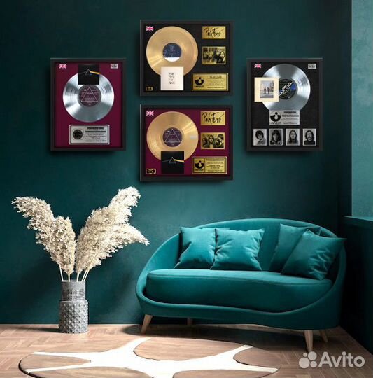 Daft Punk подарочный золотой винил в рамке