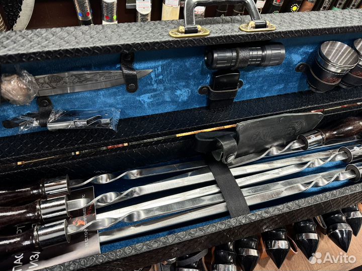 Шашлычный набор №4 в подарочном футляре-кейсе