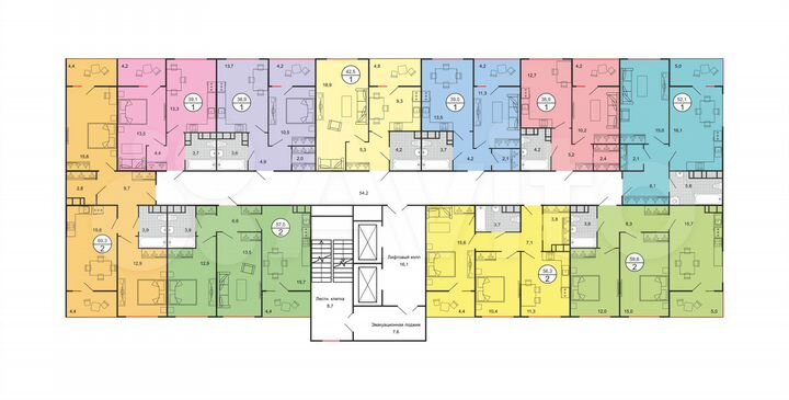 2-к. квартира, 80 м², 5/19 эт.