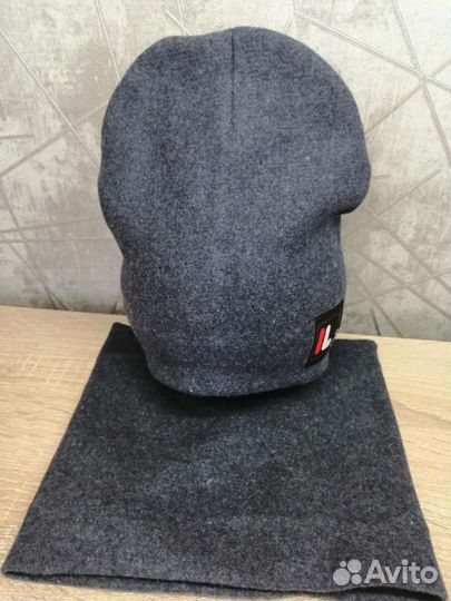 Шапка+снуд весна-осень (флис внутри)