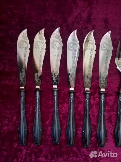 Столовый набор ножи вилки серебро 800'