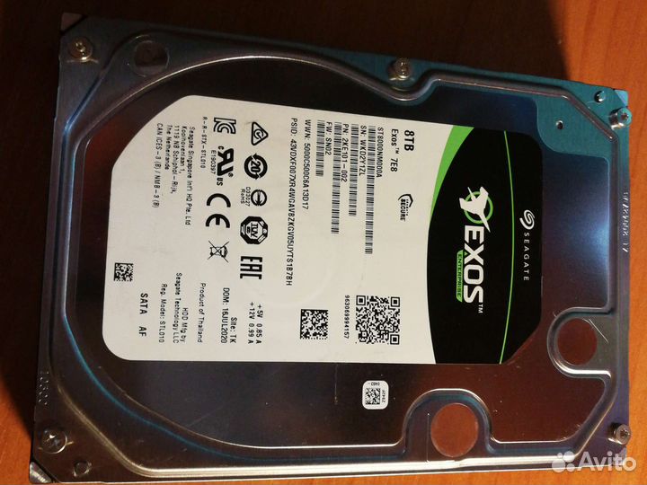 Жесткий диск seagate exos 7e8 8tb