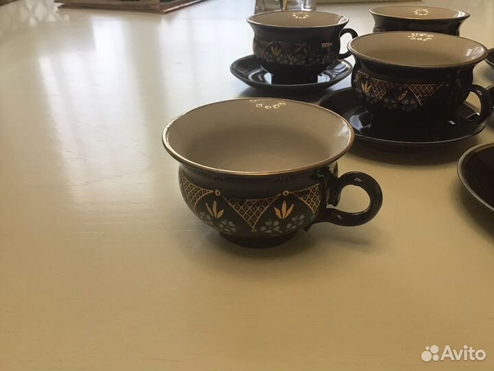 Набор синей посуды кобальт