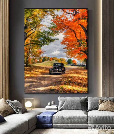 Яркая картина маслом на холсте пейзаж