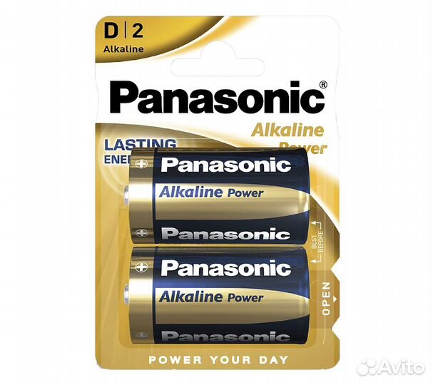 Батарейки Panasonic LR20REB/2BP D щелочные Alkalin
