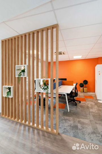 Офисная перегородка из реек