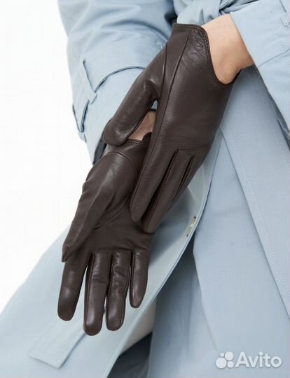 Перчатки кожаные укроченные без подкладки